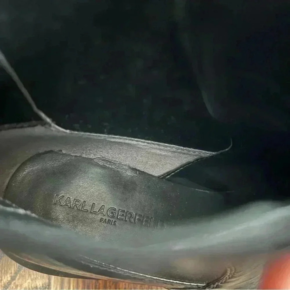 Karl Lagerfeld Women’s Bernadette Bootie Boots Patten Leather Chunky Heel Sz 8 M - Picture 10 of 16